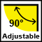 Adjustable 90° / 可調角傾斜最大至90°