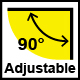 Adjustable 90° / 可調角傾斜最大至90°